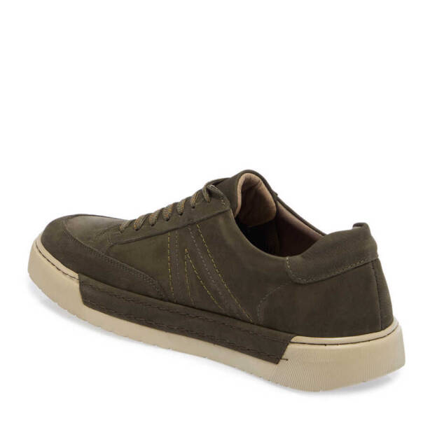 Haki Hakiki Nubuk Deri Erkek Sneaker - E24I1AY56905-G98 - Tergan