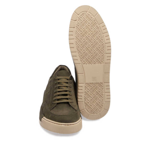Haki Hakiki Nubuk Deri Erkek Sneaker - E24I1AY56905-G98 - Tergan