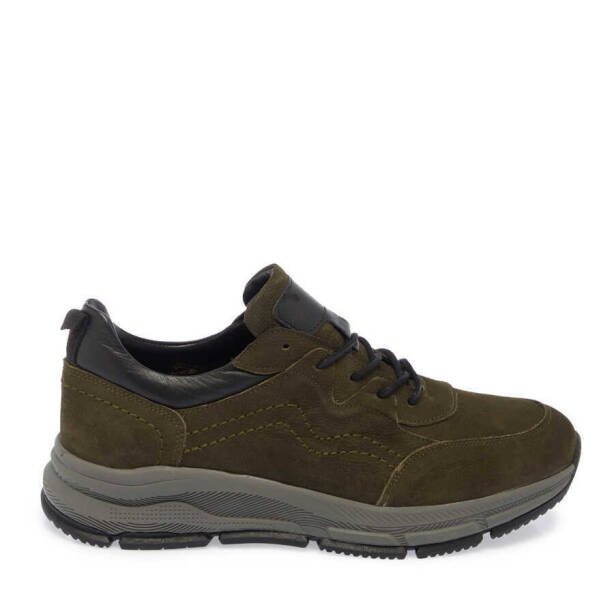 Haki Hakiki Nubuk Deri Erkek Sneaker - E24S1AY56982-G98 - 1