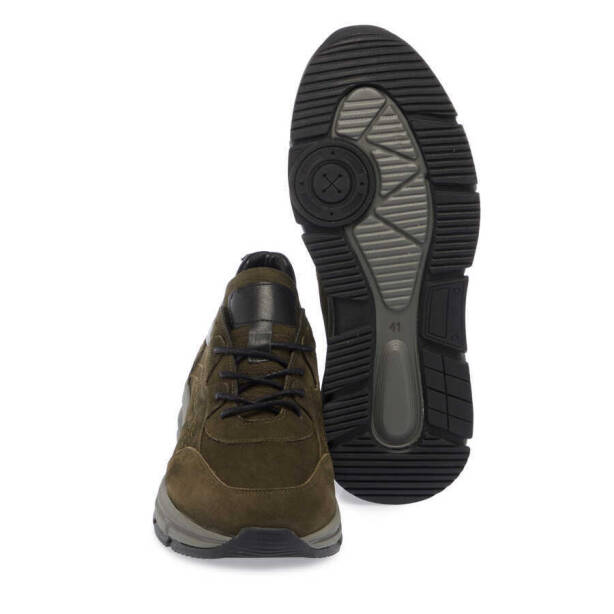 Haki Hakiki Nubuk Deri Erkek Sneaker - E24S1AY56982-G98 - 4