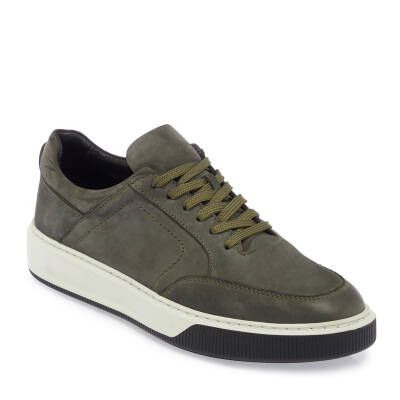 Haki Nubuk Deri Erkek Sneaker - E24S1AY57046-G98 - 1
