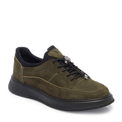 Haki Nubuk Deri Erkek Sneaker - E25I1AY57281-G98 - 1