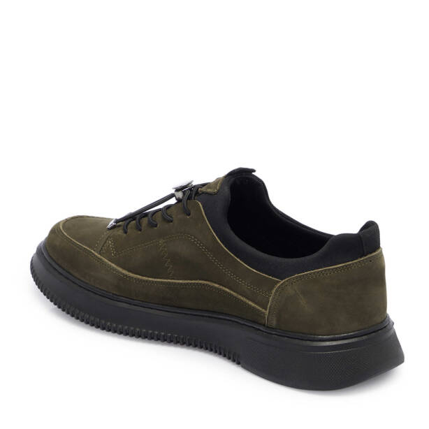 Haki Hakiki Nubuk Deri Erkek Sneaker - E25I1AY57281-G98 - 2