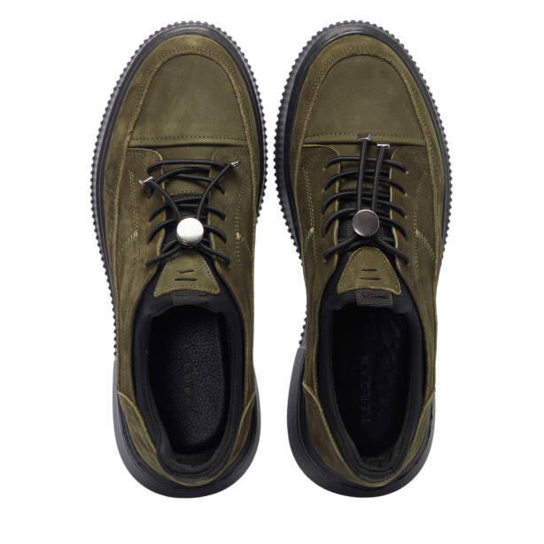 Haki Hakiki Nubuk Deri Erkek Sneaker - E25I1AY57281-G98 - 5