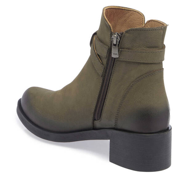 Haki Nubuk Deri Kadın Casual Bot - K24K1BT67510-G98 - 2