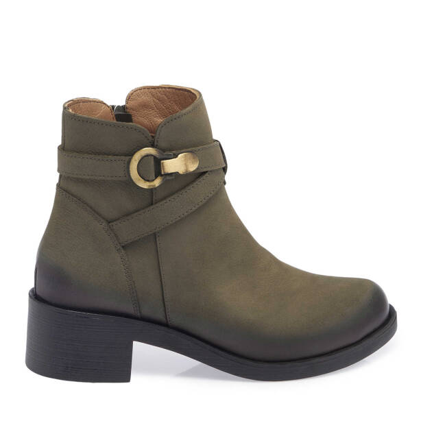 Haki Nubuk Deri Kadın Casual Bot - K24K1BT67510-G98 - 3