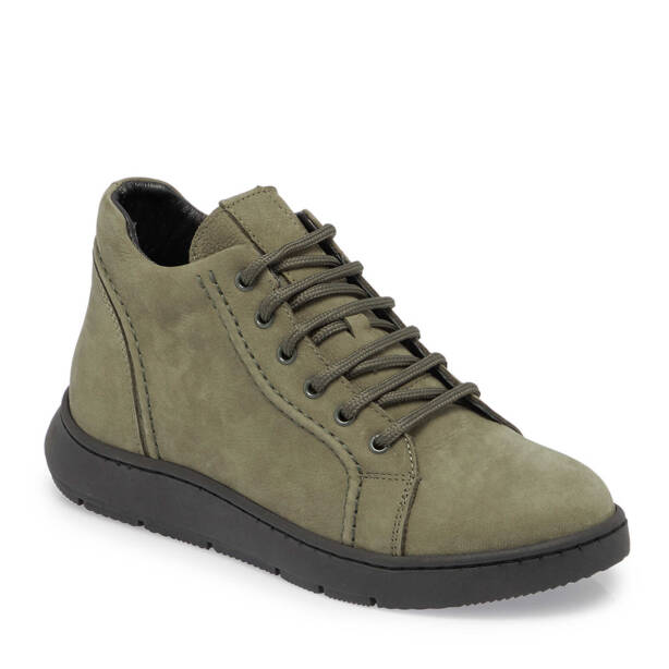 Haki Nubuk Deri Kadın Casual Bot - K24K1BT67633-G98 - Tergan