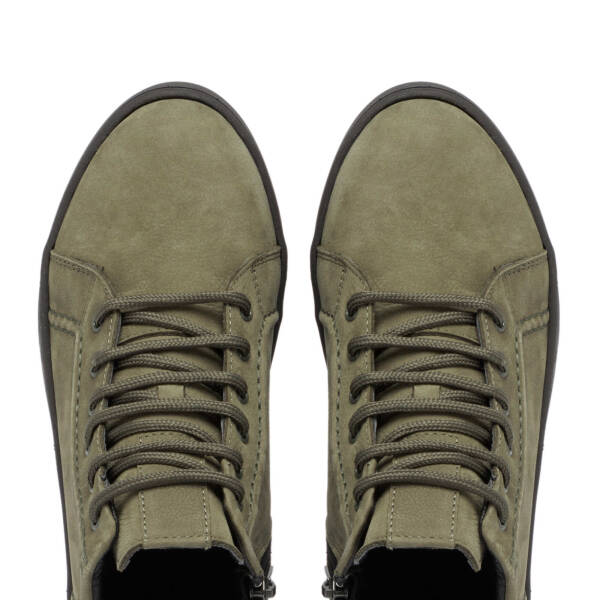 Haki Nubuk Deri Kadın Casual Bot - K24K1BT67633-G98 - 5