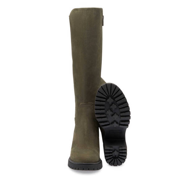 Haki Nubuk Deri Kadın Casual Çizme - K24K1CM67584-G98 - 4