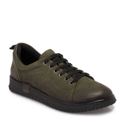 Haki Nubuk Deri Kadın Sneaker - K24S1AY67657-G98 - 1