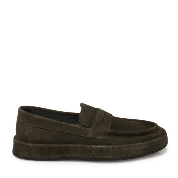 Haki Süet Deri Erkek Loafer - E24S1AY57001-J86 - Tergan