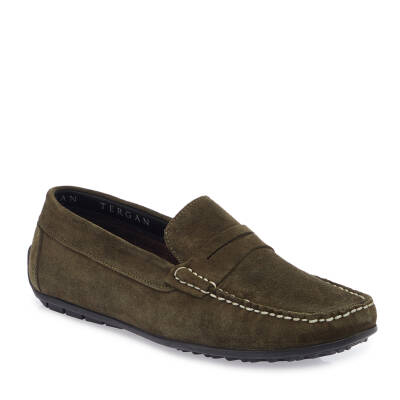 Haki Süet Deri Erkek Loafer - E25I1AY57298-J86 - 1