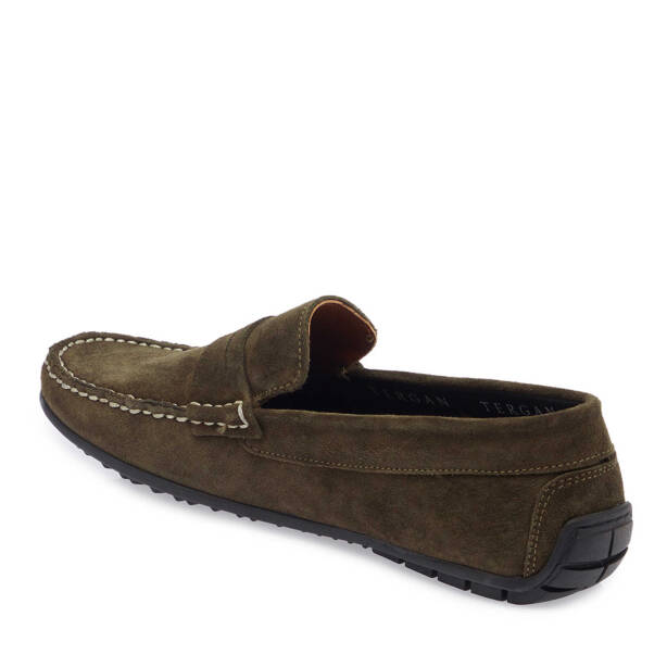 Haki Süet Deri Erkek Loafer - E25I1AY57298-J86 - 2