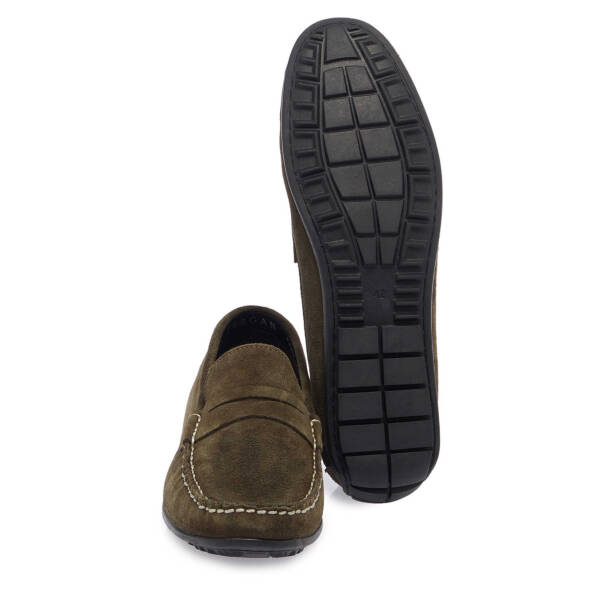 Haki Süet Deri Erkek Loafer - E25I1AY57298-J86 - 4