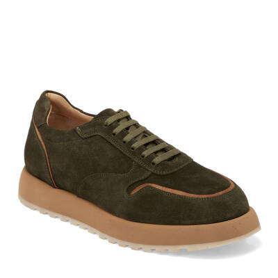 Haki Süet Deri Erkek Sneaker - E24I1AY56723-J86 - 1