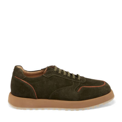 Haki Süet Deri Erkek Sneaker - E24I1AY56723-J86 - 3