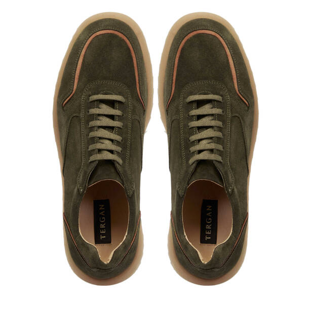 Haki Süet Deri Erkek Sneaker - E24I1AY56723-J86 - 5