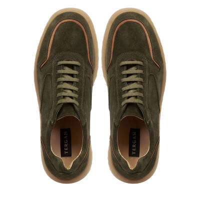 Haki Süet Deri Erkek Sneaker - E24I1AY56723-J86 - 5