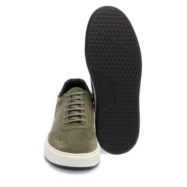 Haki Hakiki Süet Deri Erkek Sneaker - E24I1AY56805-J86 - 4