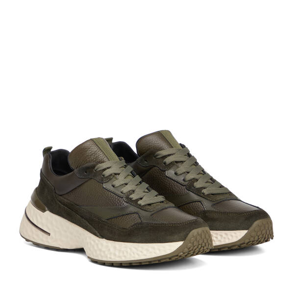 HAKİ-SÜET / HAKİ-DERİ Hakiki Süet Deri Erkek Sneaker - E26S1AY57829-V4V - 2