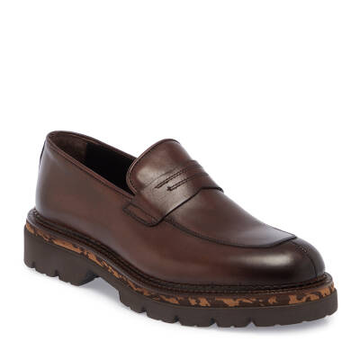 Kahve Deri Erkek Casual Ayakkabı - E23S1AY56535-A24 