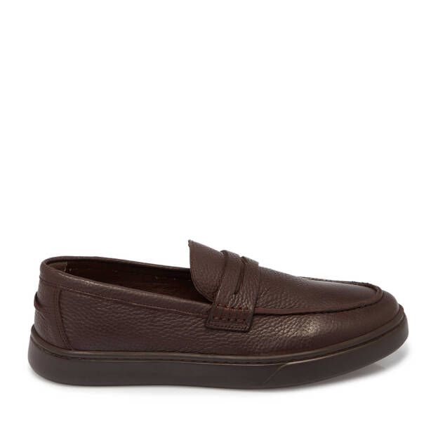 Kahve Deri Erkek Casual Ayakkabı - E25S1AY57476-A42 - 3
