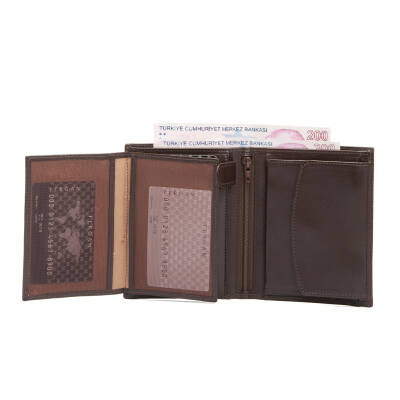 Kahve Deri Erkek Cüzdan - S1CE00001247-B07 - 3