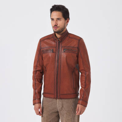 Kahve Deri Erkek Deri Mont - E23KDM310475-R47 - 4
