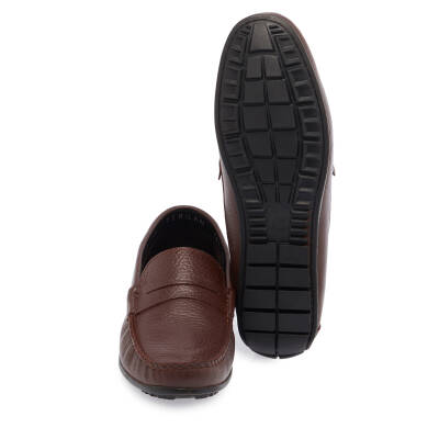 Kahve Deri Erkek Loafer - E25I1AY57298-A42 - 4
