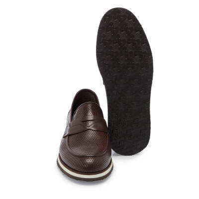 Kahve Deri Erkek Loafer - E25I1AY57341-B90 - 4