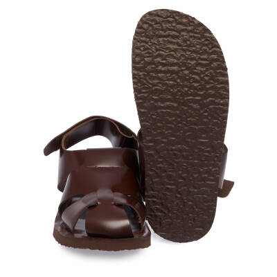 Kahve Deri Erkek Sandalet - E24Y1SN56793-A24 - 4