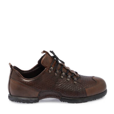 Kahve Deri Erkek Sneaker - E23S1AY56506-O8D - 3