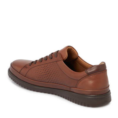  Kahve Deri Erkek Sneaker - E24I1AY56696-G36 - 2