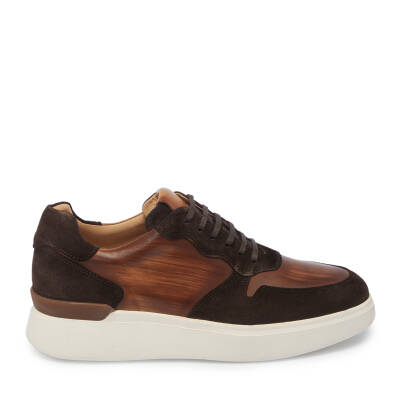 Kahve Deri Erkek Sneaker - E24I1AY56724-B85 - 3