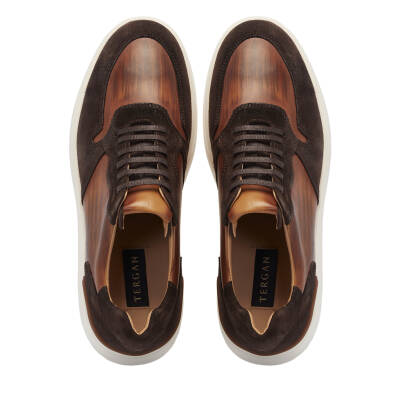 Kahve Deri Erkek Sneaker - E24I1AY56724-B85 - 5