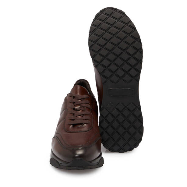 Kahve Deri Erkek Sneaker - E25S1AY57379-A24 - 4