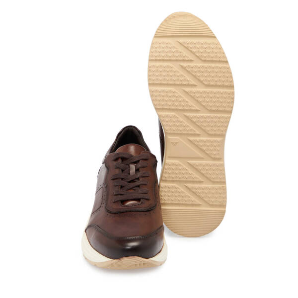 Kahve Deri Erkek Sneaker - E25S1AY57380-A24 - 4