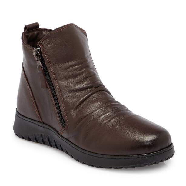 Kahve Deri Kadın Bot - K25K1BT68348-A24 