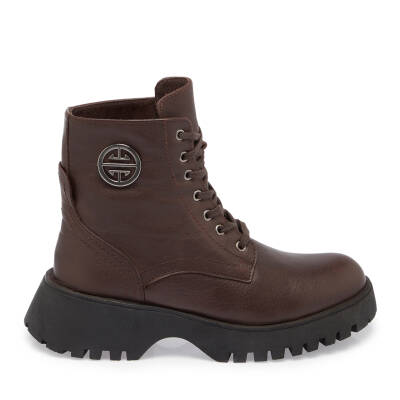 Kahve Deri Kadın Casual Bot - K23K1BT67048-A24 - 3