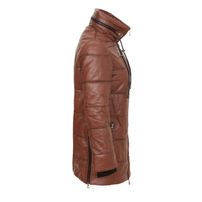 Kahve Deri Kadın Deri Mont - K24KDM320454-Q4Q - 3