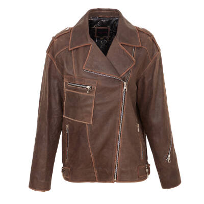 Kahve Deri Kadın Deri Mont - K24KDM320457-U4R - 1