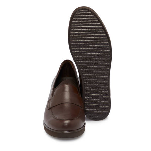 Kahve Deri Kadın Dolgu Topuklu Ayakkabı - K25S1AY68288-A24 - 4