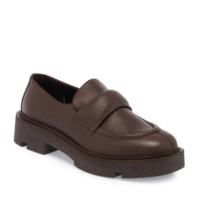  Kahve Deri Kadın Loafer - K23S1AY66811-A24 