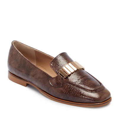  Kahve Deri Kadın Loafer - K25I1AY68043-O8D 