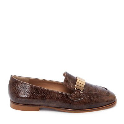  Kahve Deri Kadın Loafer - K25I1AY68043-O8D - 3