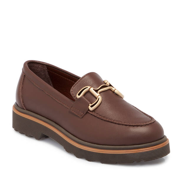 Kahve Deri Kadın Loafer - K25S1AY68322-A24 - 1