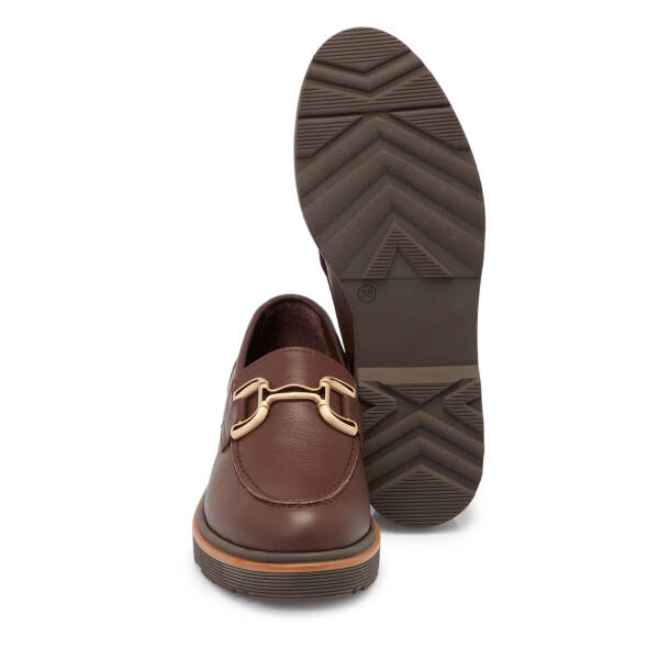 Kahve Deri Kadın Loafer - K25S1AY68322-A24 - 4