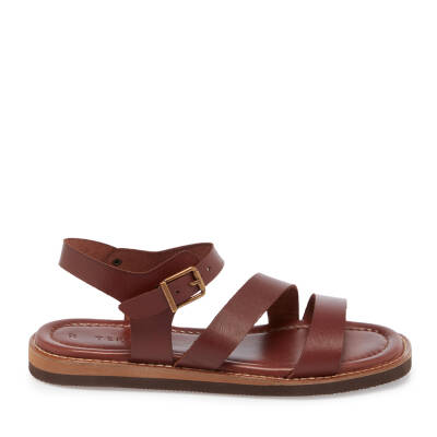  Kahve Deri Kadın Sandalet - K24Y1SN67128-A24 - 3