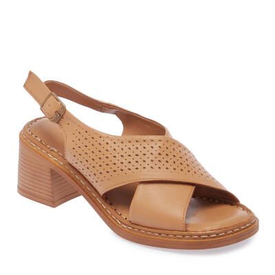 Kahve Deri Kadın Sandalet - K24Y1SN67221-U1Y - 1