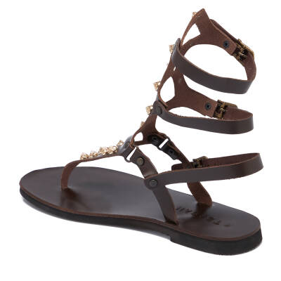 Kahve Deri Kadın Sandalet - K24Y1SN67418-C2Z - 2